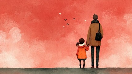 Father and Daughter’s tender bond: A heart warming image illustrating fatherhood, illustrating a serene and tender connection between a dad and his daughter.