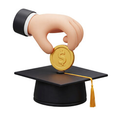 Graduation cap and diploma symbol of education success and academic achievement	
