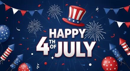 july 4th  banner illustration