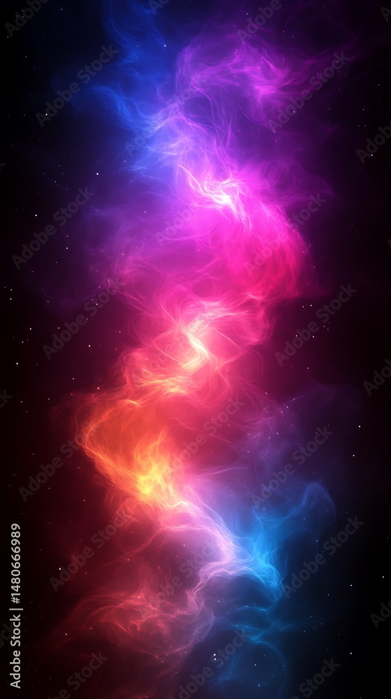 Canvas Prints abstract cosmic nebula display of swirling vibrant colors.