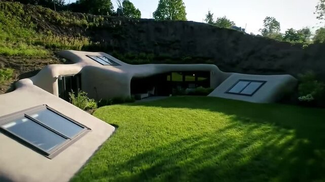 Earth Sheltered Home Blends Seamlessly Into Natural Green Landscape