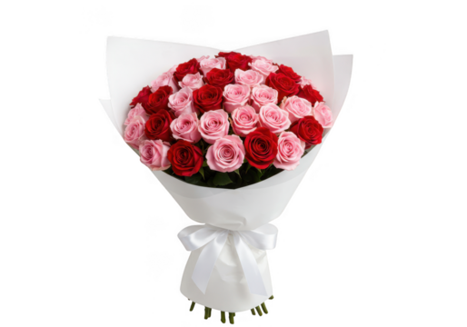 Bouquet of roses isolated on transparent background