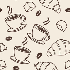 Coffee Time seamless pattern