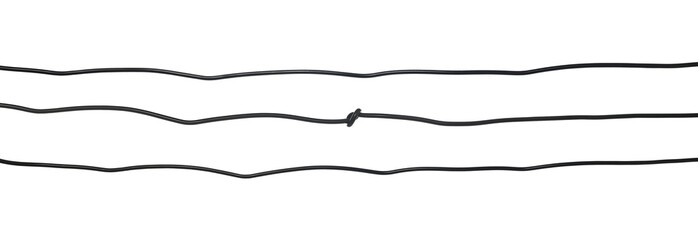 Black cables, wires isolated on white background, with clipping path
