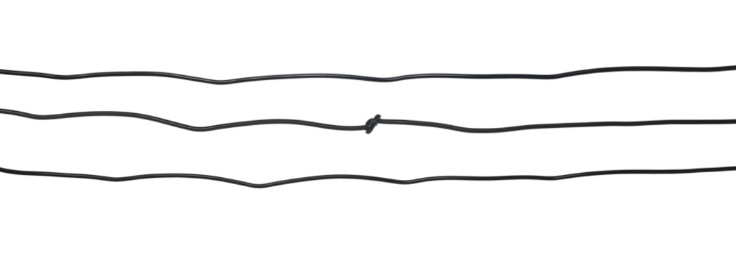 Black cables, wires isolated on white background, with clipping path
