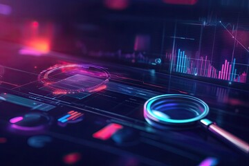 Futuristic data analysis interface