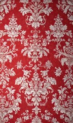 Deep crimson damask, red and white vintage wallpaper ,  antique,  rich,  elegant