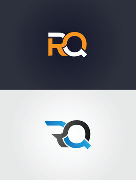 Modern RQ letter logo design two variations for business brand identity vector template professional rq logotype