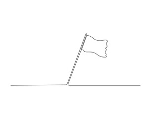 Flag outline drawing illustration. Continuous line draw of international anti terrorism day vector