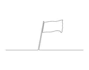 Flag outline drawing illustration. Continuous line draw of international anti terrorism day vector
