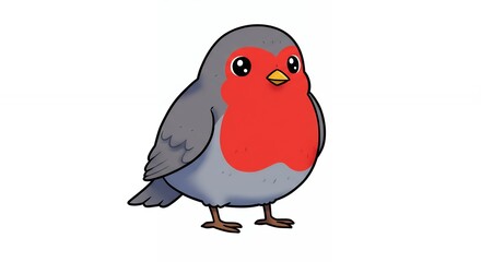 Cute cartoon robin illustration