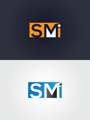 SMi abstract company logo design modern corporate identity vector template for business and startup branding