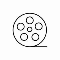 Film reel cinema movie icon vector sign