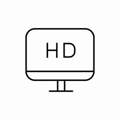 HD display screen resolution icon vector sign