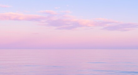 Pastel Pink Sunset over Calm Ocean