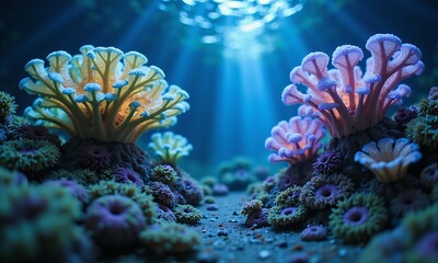 Glowing Fungi Illuminate Deep Coral Forest
