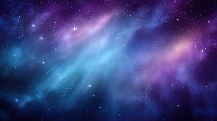Obraz premium A 4K photo of colorful Cosmic Aurora Background with Twinkling Stars and Copy Space.
