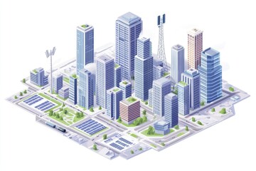 Cityscape isometric illustration