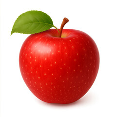 red apple with leaf isolated on transparent or white background png