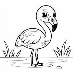 Fototapeta premium illustration of a cartoon flamingo