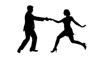 Silhouette Couple Dancing Vector Illustration