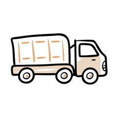 Fototapeta premium Cute Cartoon Truck Illustration, Delivery Vehicle