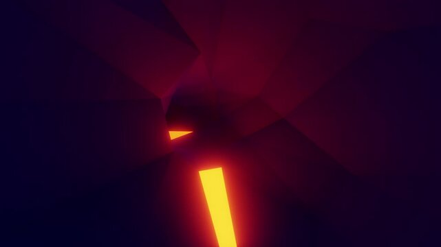 Purple orange triangle strobe tunnel 3d animation seamless loop