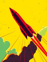 vector illustration of a rocket. Illustration