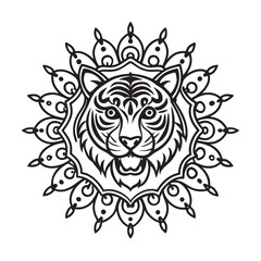 Obraz premium Baroque Tiger Mandala With Royal Style