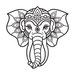 Floral Elephant Mandala Illustration Design