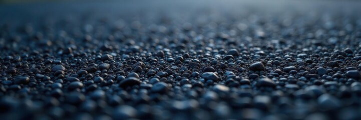 Fototapeta premium Close-up of coarse asphalt texture, uneven surface, abstract, dark