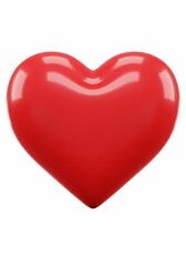 Rendering of a Red Heart Shape on White Background