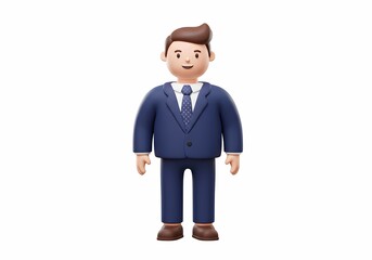 Cartoon Person Standing Wearing a Suit and Tie