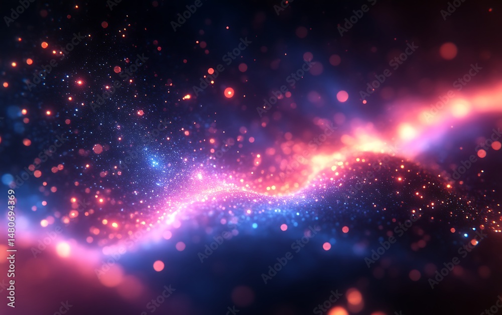 Canvas Prints abstract swirling nebula of glowing particles.