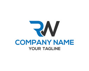 RW initial letter interlocking vector logo design brand identity solution company name and tagline template