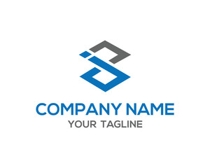 Abstract square interlocking shapes vector template for company logo design graphic business identity and branding modern style minimalist symbol