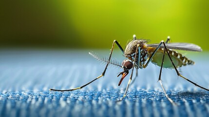 Naklejka premium Extreme close up of mosquito head antennae with detailed eyes and mouthparts in clear contrast