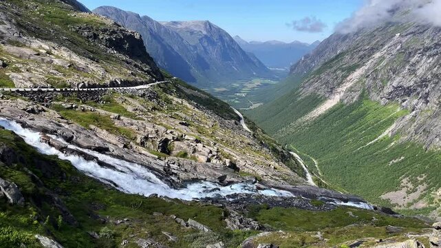 Åndalsnes waterfall Trollstigen Trollwall Norway