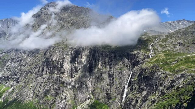 Åndalsnes Trollstigen Trollwall Norway waterfall