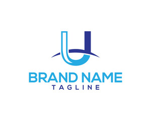 Abstract letter U logo design vector creative brand template with modern blue color scheme ideal for corporate identity