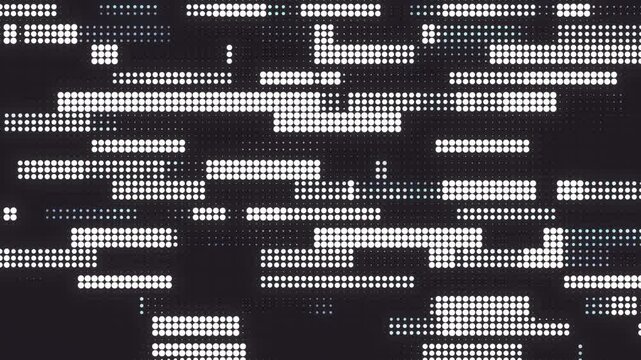 
Abstract Background of Stylized Data Blocks, Horizontal Movement of Dotted Monochrome Squares on a Digital LED Grid, Futuristic Tech Pattern in Motion. 4K Seamless Loop