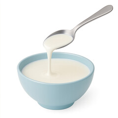 yogurt with spoon isolated on transparent or white background png