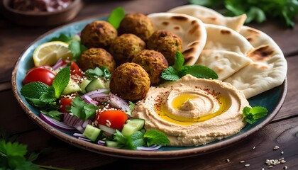 falafel hummus pita bread