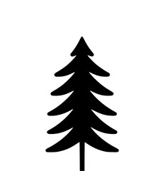 Obraz premium Pine Tree Silhouette – Simple Minimal SVG Vector with Black Fill and Fine Edges for Nature and Outdoor Themes