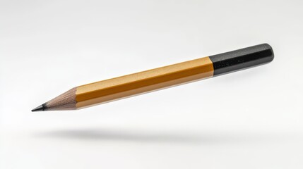 Naklejka premium A single pencil, isolated on a white background.