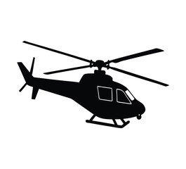 Helicopter flying silhouette vector,helicopter silhouette victor illustration.