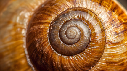 Detailed close up of a snails shell highlighting