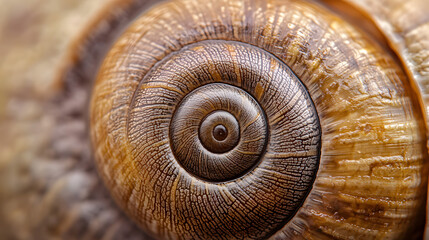 Detailed close up of a snails shell highlighting
