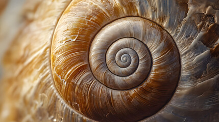 Detailed close up of a snails shell highlighting