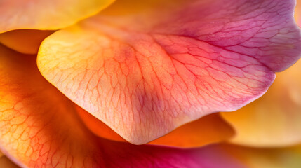 Macro image of a flower petal, revealing its velvety texture and subtle gradients of color blending into each other,